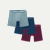 Men's Soft Flex Boxer Brief 6" 3-Pack - Fog Stripe Ocean Fig Mix L