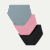 Womenâ€™s No Show High Rise Brief 3-Pack - Sea Rose Black Mix L