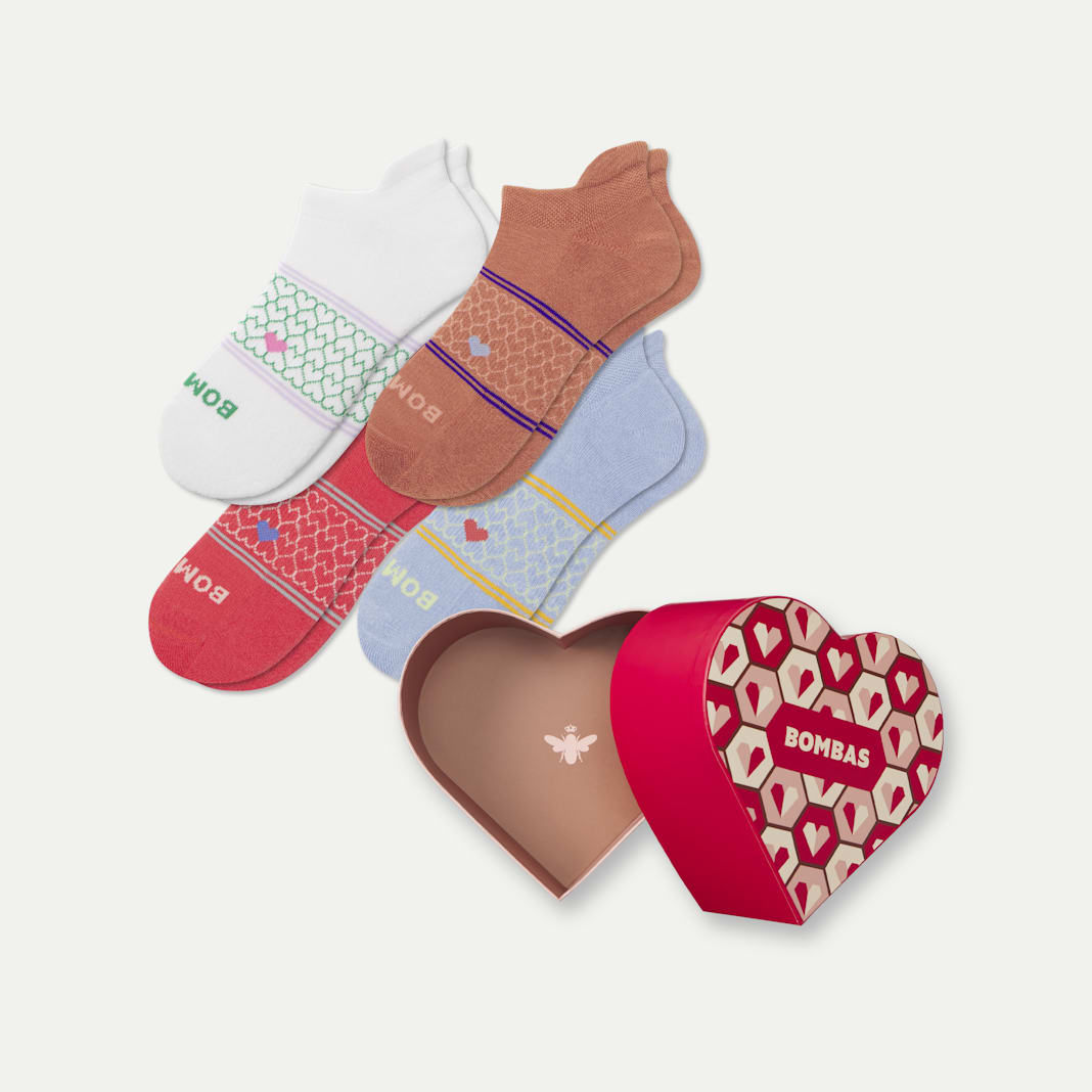 Bombas' Women's Hearts Ankle Sock 4-Pack Gift Box
