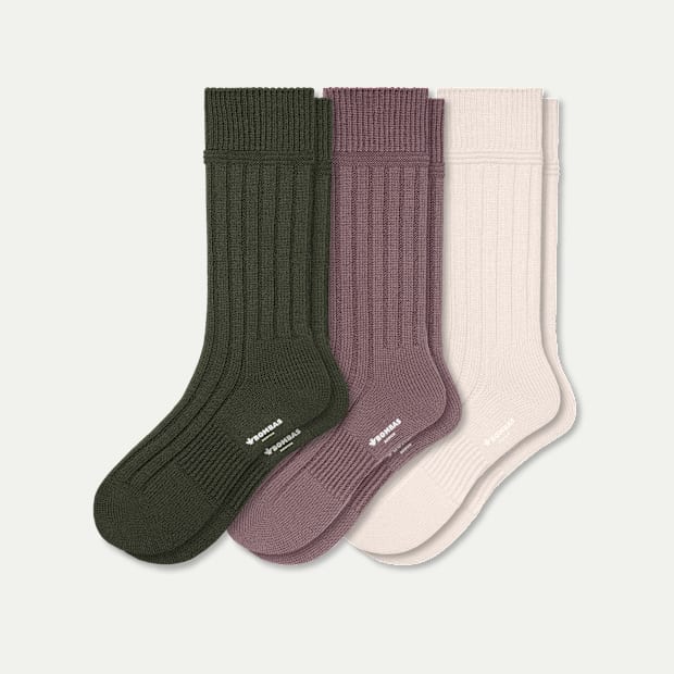 Men's Merino Cashmere Blend Rib Calf Sock 3-Pack