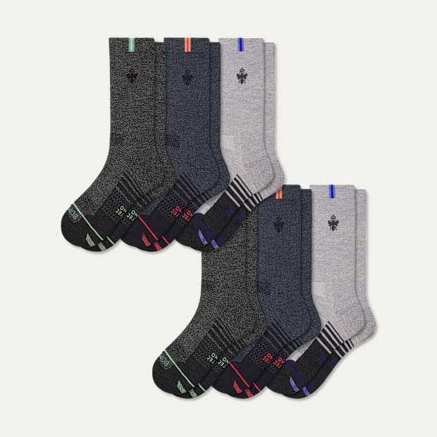Men's Merino Wool Blend Athletic Calf Sock 6-Pack