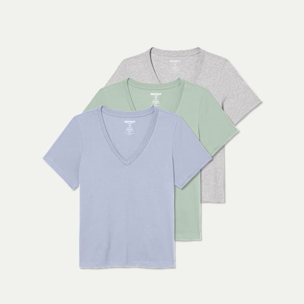 Women's Pima Cotton V-Neck T-Shirt 3-Pack