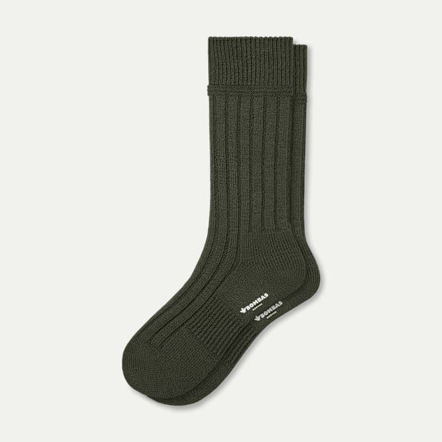 Men's Merino Cashmere Blend Rib Calf Socks
