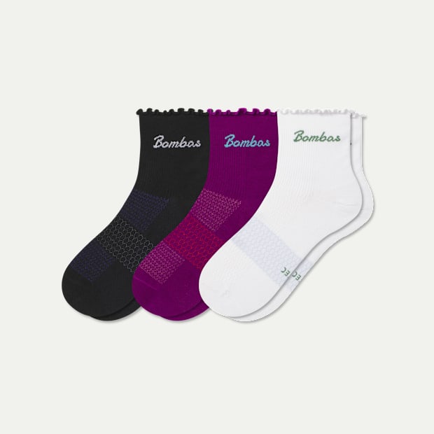 Women’s UltraLite Ruffle Sport Quarter Sock 3-Pack