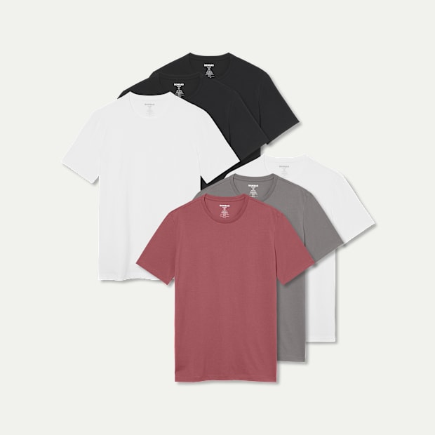 Men's Pima Cotton Slim Crew Neck T-Shirt 6-Pack