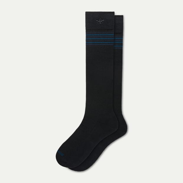 bombas dress socks Men's Cotton Blend Over the Calf | Black/Blue The combination of stretch CNY26EX18 SIZES:2 YEARS Calf socks review Striped Ruffle Wrap Dress