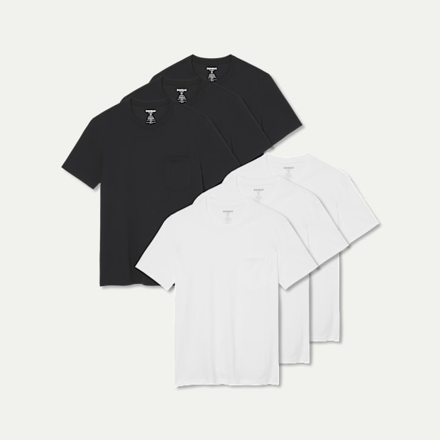 Men's Pima Cotton Pocket Crew Neck T-Shirt 6-Pack