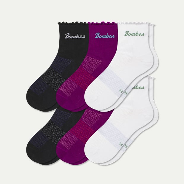 Women’s Ruffle Athletic Quarter Sock 6-Pack