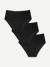Women's No Show Hipster 3-Pack - Black L