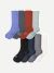 Men's Modern Rib Calf Sock 8-Pack - Peri Smoke Multi Mix
