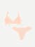 Women’s No Show Plunge Bralette + Thong - Pink Sandstone