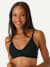 Women's Ribbed Seamless Triangle Bralette - Black WO1 [7665]