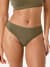 Women's Ribbed Seamless Scoop Bralette + Thong - Green Olive - WO1 [7714]