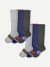 Women's Merino Wool Blend Everyday Compression Socks 6-Pack (15-20mmHg) - Blue Haze Mix