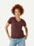 Air Slub V-Neck T-Shirt - Dark Cocoa WO1 [5584]