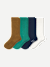 Men's Classic Rib Calf Sock 4-Pack - Navy Green Mix