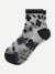 Women's Sheer Garden Party Quarter Socks - Black L [8592]