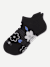 Women's Garden Party Ankle Socks - Black Floral L [8635]