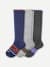 Men's Merino Wool Blend Everyday Compression Socks 3-Pack (15-20mmHg) - Blue Haze Mix