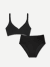 Women’s No Show Plunge Bralette + Hipster - Black