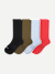 Modern Rib Calf Socks - olive blue mix