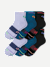 Women's Merino Wool Blend Athletic Quarter Sock 6-Pack - Black Teal Mix