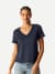 Pima Cotton V-Neck T-Shirt - Midnight Navy WO1 [8738]