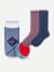 Cozy Calf Sock 2-Pack Gift Box - Navy Cherry Mix L [8789]