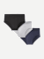 Men's Cotton Modal Blend Flyless Brief 3-Pack - Grey Navy Mix
