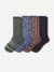 Men's Merino Wool Blend Calf Sock 4-Pack - navy glacier mix L [10258]