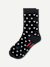 Women’s Valentine’s Half Calf Socks - Black Detail L [8597]