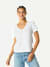 Pima Cotton V-Neck T-Shirt - White WO1 [8738]