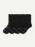 Merino Wool Blend Half Calf Sock 4-Pack - Black L 