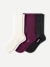 Women’s Pointelle Calf Sock 3-Pack - plum black mix