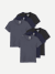 Women's Pima Cotton Slim Crew Neck T-Shirt 6-Pack - Navy Smoke Mix L