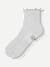 Wicked Ruffle Quarter Socks - silver L [8494]