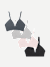 Women's Seamless Triangle Bralette 4-Pack - Grey Blush Mix L