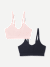 Women's Seamless Scoop Bralette 2-Pack - Blush x Midnight Navy L
