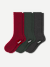 Men's Merino Cashmere Blend Calf Sock 3-Pack - Balsam Red Mix L