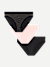 Women's Seamless Bikini 3-Pack - Black Stripe Mix L