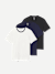 Men's Pima Cotton Crew Neck T-Shirt 3-Pack - Navy Ringer Black Mix L