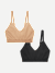 Women's Ribbed Seamless Bralette Sandcastle Mix 2-Pack L