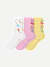 Bombas x Susan Alexandra Floral Embroidered Half Calf Sock 3-Pack - Pink Sun Mix L