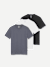 Men's Pima Cotton Slim Crew Neck T-Shirt 3-Pack - Dark Smoke mix L