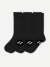 Women's Merino Cashmere Blend Rib Calf Sock 3-Pack - Black L