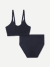 Women's Seamless Scoop Bralette + High Rise Brief - Midnight Navy L