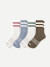 Vintage Stripes Half Calf Sock 4-Pack - sage rose mix L [10564]