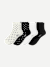Women's Ruffle Rib Quarter Sock 4-Pack - White Polka Dot Mix L
