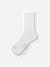 Modern Rib Half Calf Socks - white L [10047]