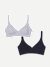 Women's No Show Plunge Bralette 2-Pack - Nimbus Grey x Black L